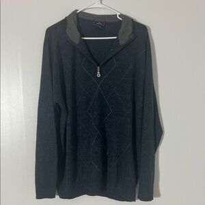 Dockers Men's navy and grey‎ quarter Zip-Up Sweater Sz XL